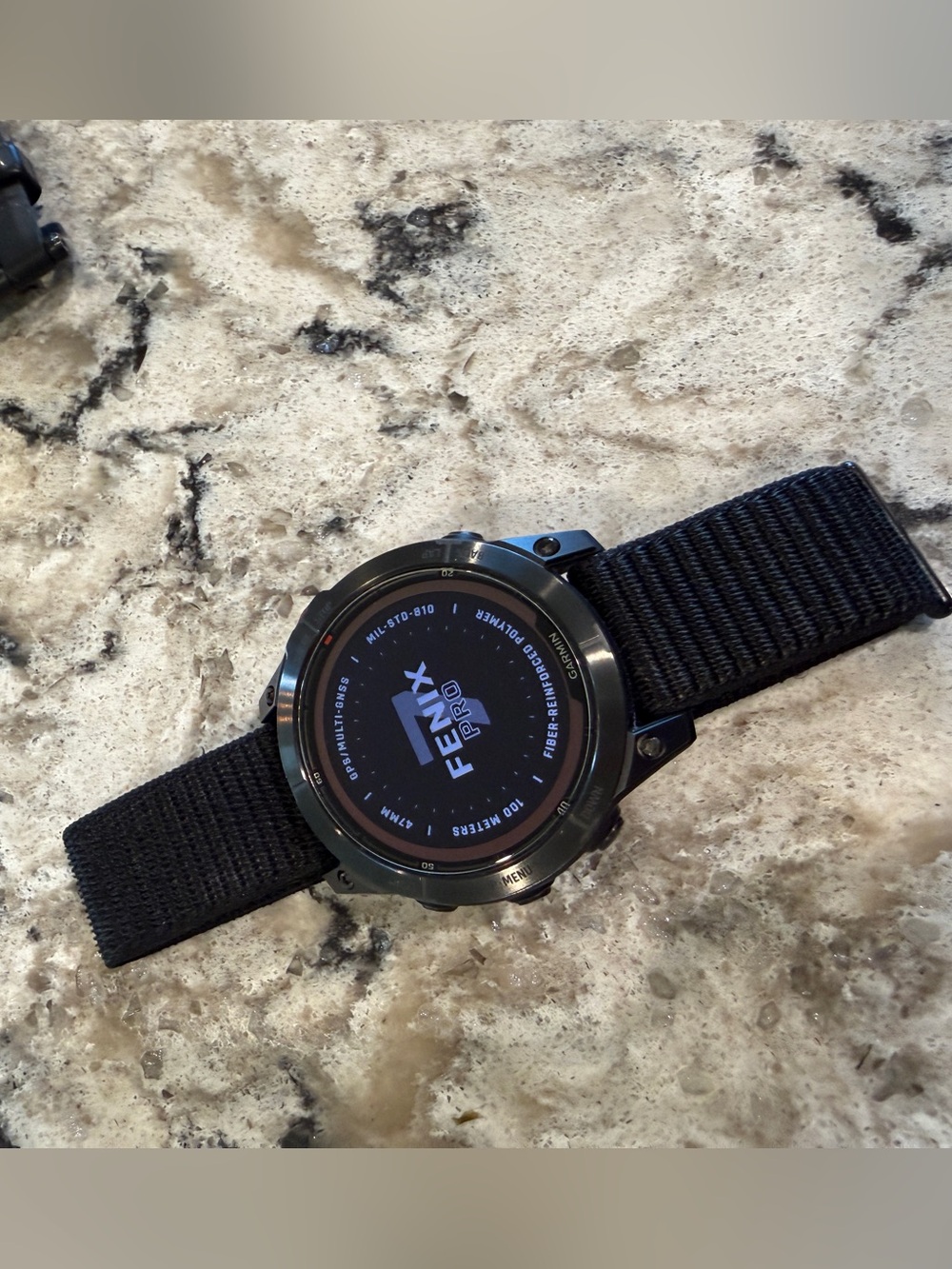 Black Smartwatch with Black Nylon Band